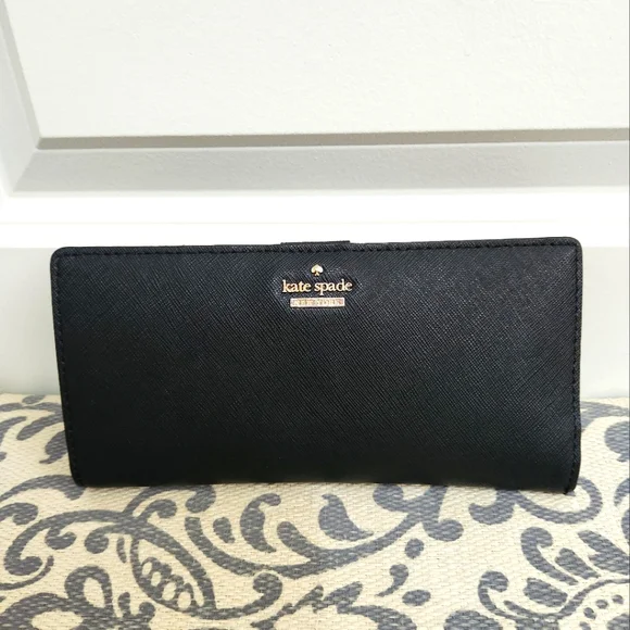 SOLD !!!Kate Spade Black & Gold Wallet/Purse - Picture 2 of 4